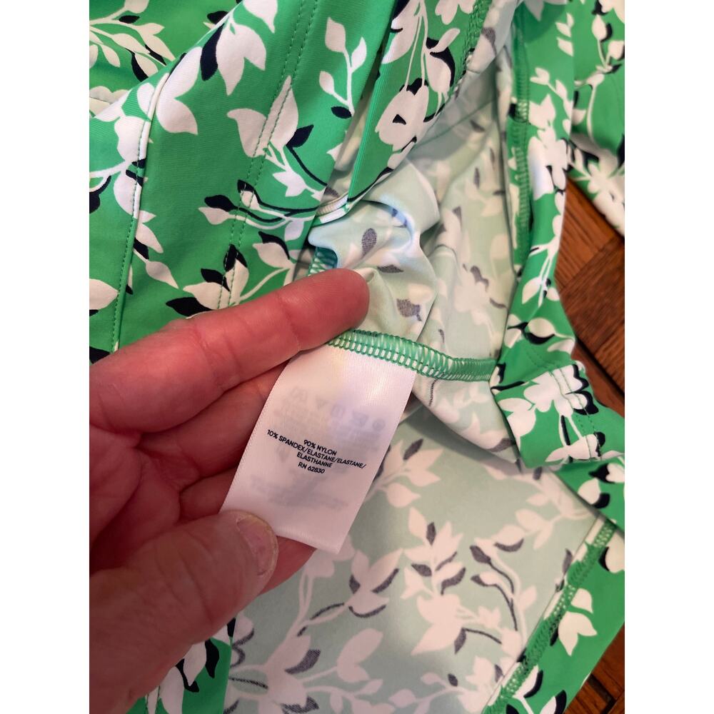 Draper James x Lands' End floral zip-up hoodie in green and white M - Picture 5 of 5
